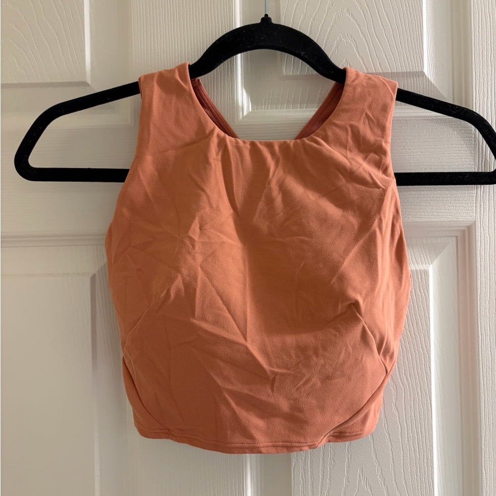 Size 4 Orange Crop Top Lululemon
